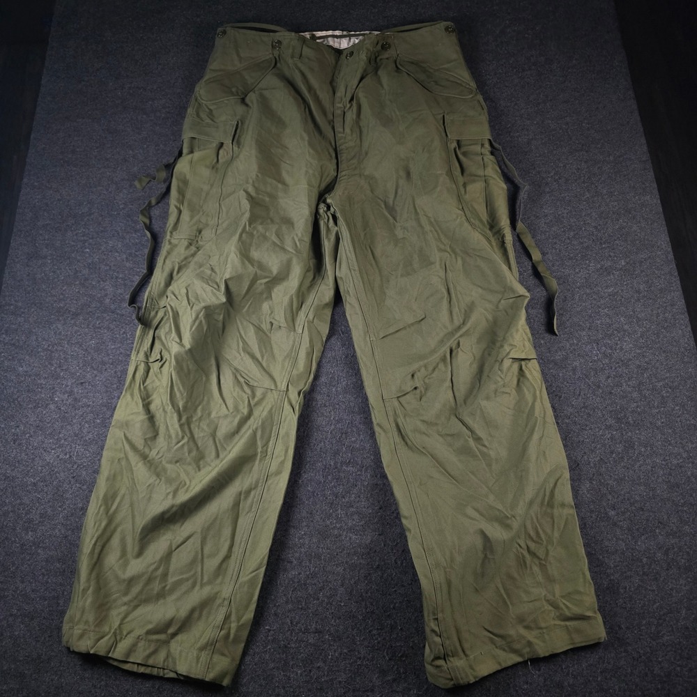 Vtg 50s US Army M-1951 Field Trousers Shell Olive Drab M51 Pants Men's XL-Long